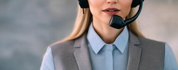 Businesswoman with a headset negotiating via phone, negotiation influence, telephonic negotiation