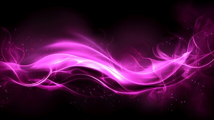 Abstract Pink Smoke Waves on Black Background