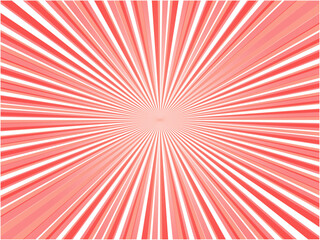ポップでオシャレな集中線背景素材_ライトレッド