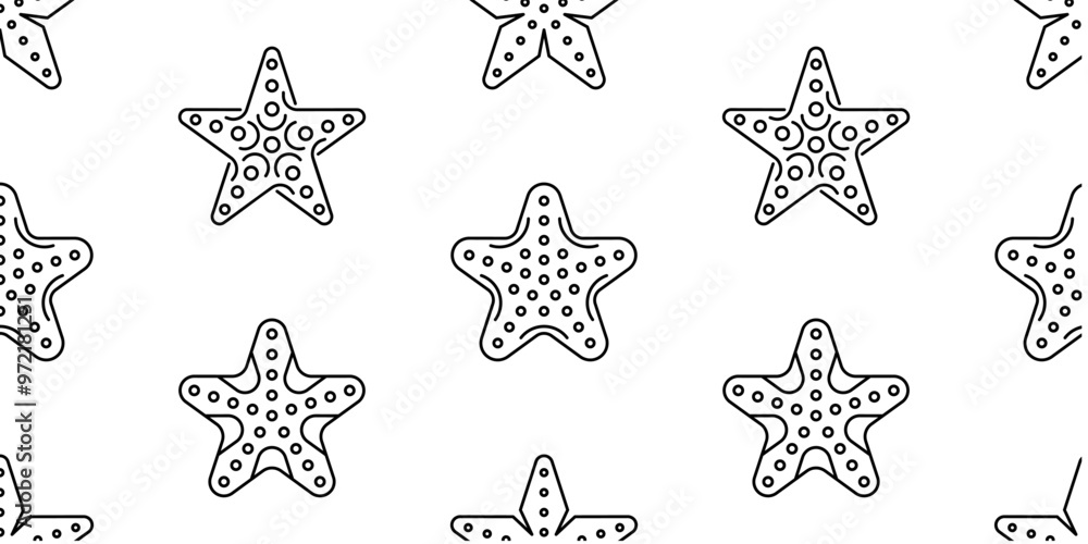 Poster seamless pattern with starfish. isolated on white background