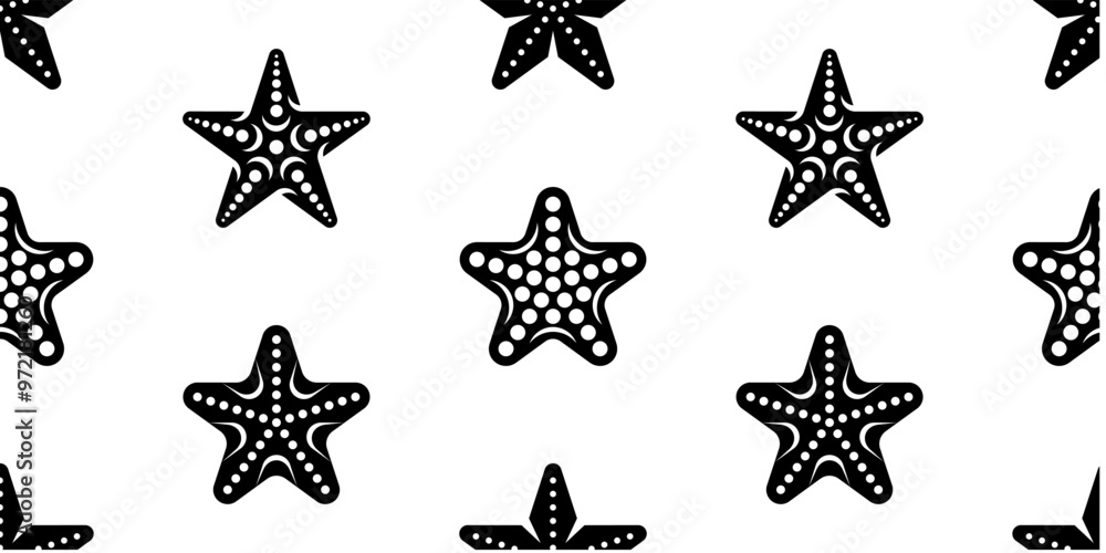 Poster seamless pattern with starfish. isolated on white background