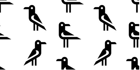 Seamless pattern with Seagull. isolated on white background