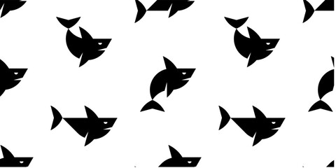 Seamless pattern with Shark. isolated on white background