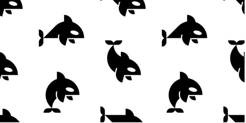Seamless pattern with Orca. isolated on white background