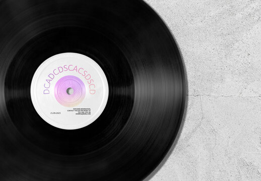 Flatlay Vinyl Record Mockup