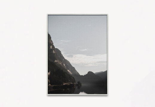 Interior White Photo Frame Mockup