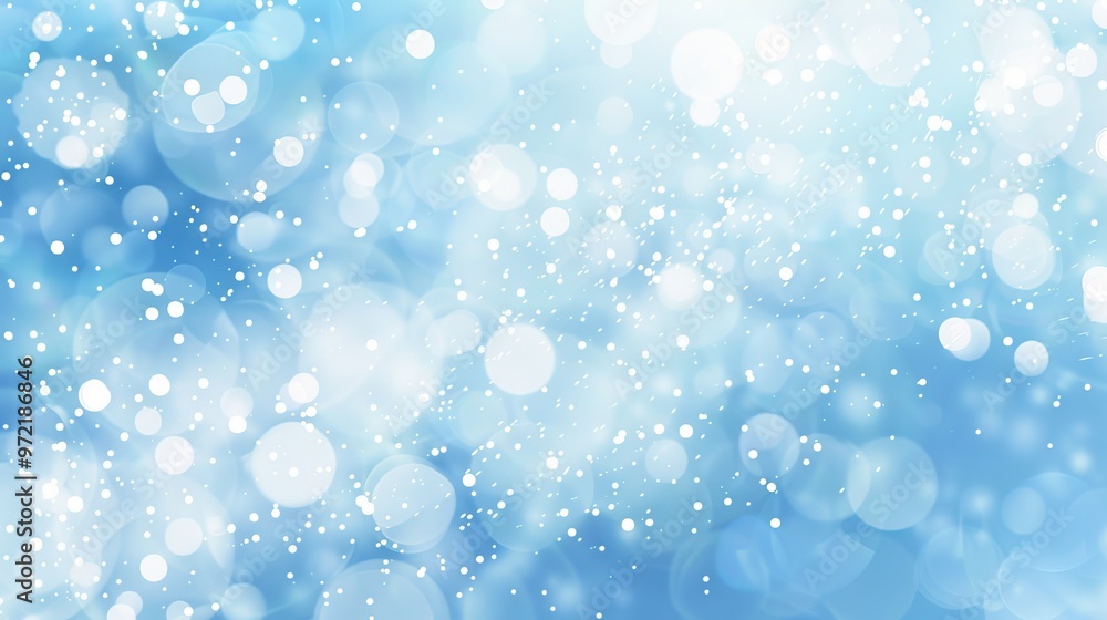 Poster abstract blue bokeh light background with soft blurred circles and bright sparkling effects