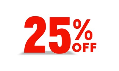 discount 25 percent off sale vector,  upto 25 percent off typography vector illustration	