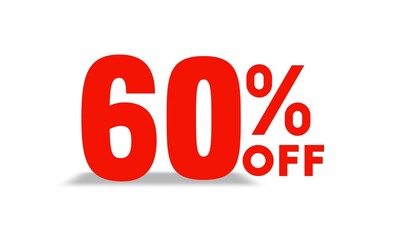 discount 60 percent off sale vector,  upto 60 percent off typography vector illustration	