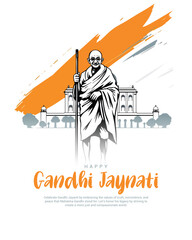 Happy Mahatma Gandhi Jayanti social media post banner template