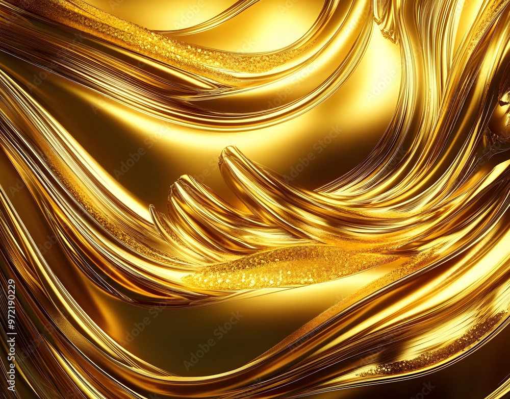 Aufkleber mesmerizing 3d golden texture in abstract background