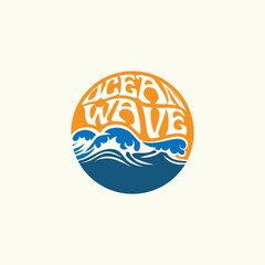 ocean wave logo vector