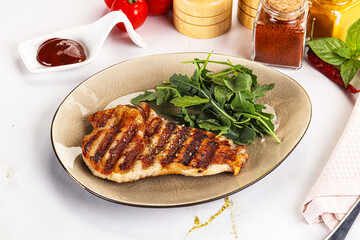 Delicous grilled pork meat steak