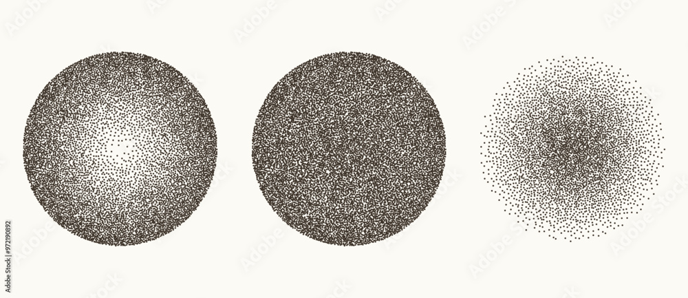 Poster abstract background with dotted circles. random stipple dots background. black dots on a white backg