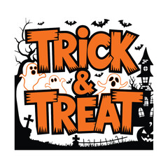 Halloween Trick and Treat t-shirt design illustration