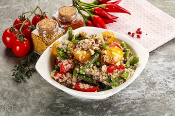 Vegan boiled quinoa with vegetables
