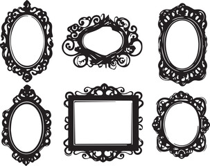 Set frames. Hand drawn vector illustration