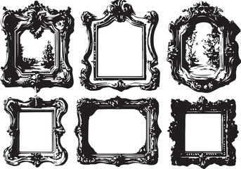 Set frames. Hand drawn vector illustration