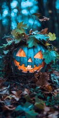 Halloween pumpkin scary jack o lantern holiday background