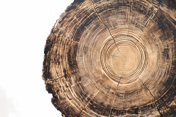 Background image of wood slice with detailed wooden texture for stocks.