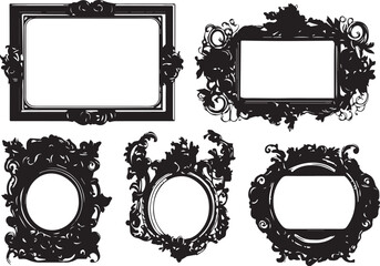 Set frames. Hand drawn vector illustration