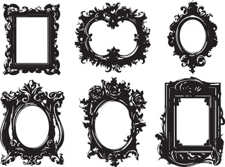 Set frames. Hand drawn vector illustration