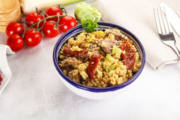 Bulgur with lamb and vegetables