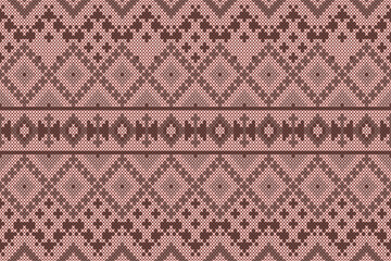 Ethnic Abstract, Design Vintage Knitted Pattern. Seamless Background