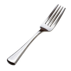 A sleek and shiny stainless steel fork, perfect for dining and enhancing kitchen decor. A classic utensil for everyday use.