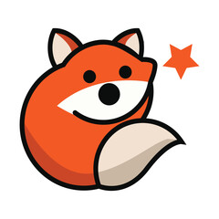 A cute vector art fox logo