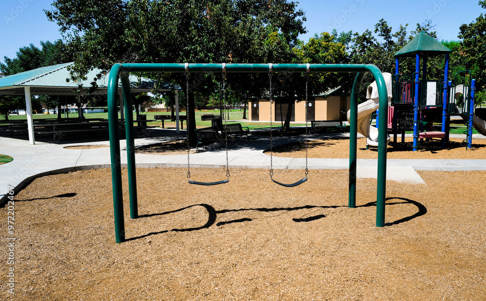 Wall mural playground in the park