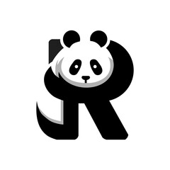 a panda with a large letter in the middle