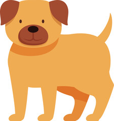 Cartoon illustration of a dog standing with its tail wagging