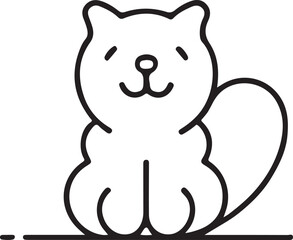 Line art cat vector