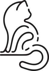 Line art cat vector