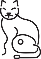Line art cat vector