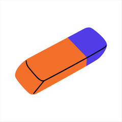 Eraser on an isolated background. Vector illustration for school supplies and stationery designs