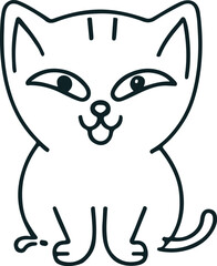 Line art cat vector
