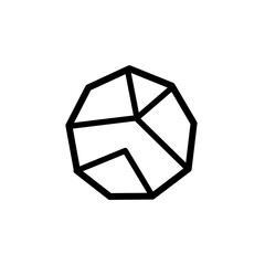 nonagon shaped line icon