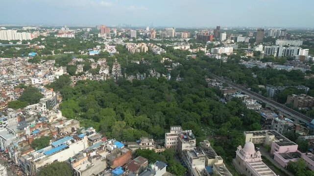 burial ground near by rk ashram metro station drone view in paharganj in new delhi assemble diy table