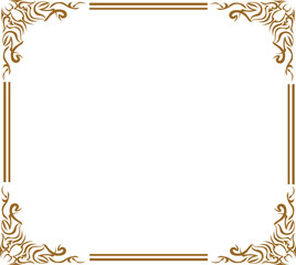 frame with gold ornament frame with ornament frame with golden leaves Golden Rectangle, Corner, Certificate, Border, Pattern, Line, Photo, Wedding, Invitation, Background, Thai, Islamic,