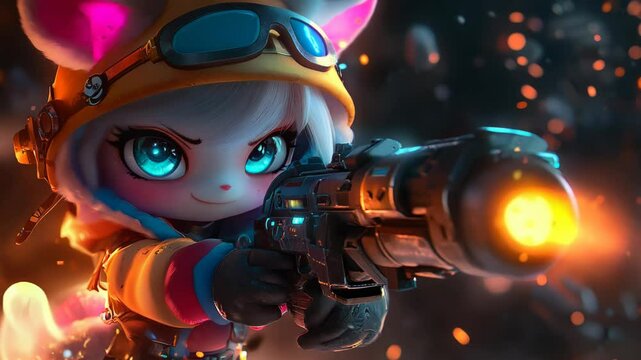 cartoon character cute MOBA Video 4K