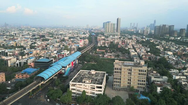 noida sector 15 metro station 180d bird eye view in noida in india delhi in india