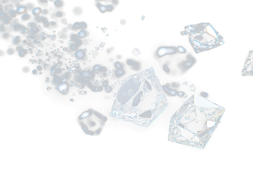 Premium Glass Diamond Shapes Isolated PNG Image