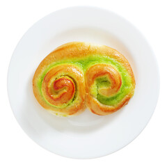 Bun with pistachio cream