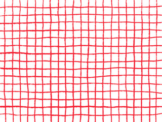 手描き背景模様_チェック赤