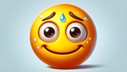 Fototapeta premium Grinning Face with Sweat