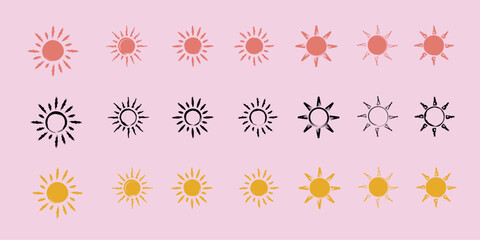 Sun shining, Sun icon vector illustration
