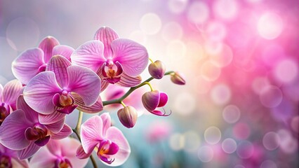 Naklejka premium blurred pink orchids flowers background
