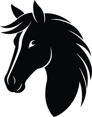 Horse Head Silhouette Vector Style Illustration